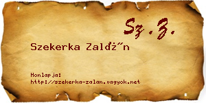 Szekerka Zalán névjegykártya